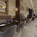 Luxury restaurant in contemporary style with exquisite modern